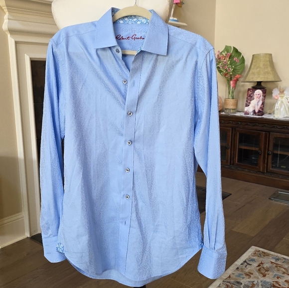 Robert Graham Other - Robert Graham Button Down Shirt Light Blue  Long Sleeve Formal Shirt M